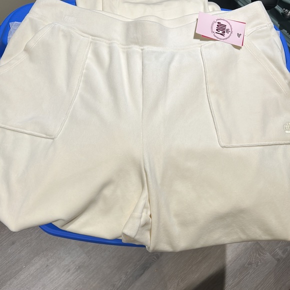 New Juicy by Juicy Couture Hooded Long Velour Pebble Jogger Pant Women's Size 1X - Picture 5 of 7